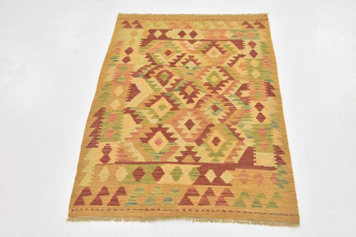 2' 9 x 4' Hand Woven Kilim Waziri Wool Rug