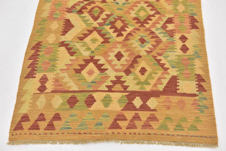 Detail image of 2' 9 x 4' Hand Woven Kilim Waziri Wool Rug