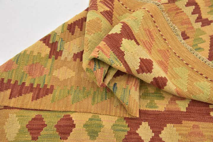 2' 9 x 4' Hand Woven Kilim Waziri Wool Rug