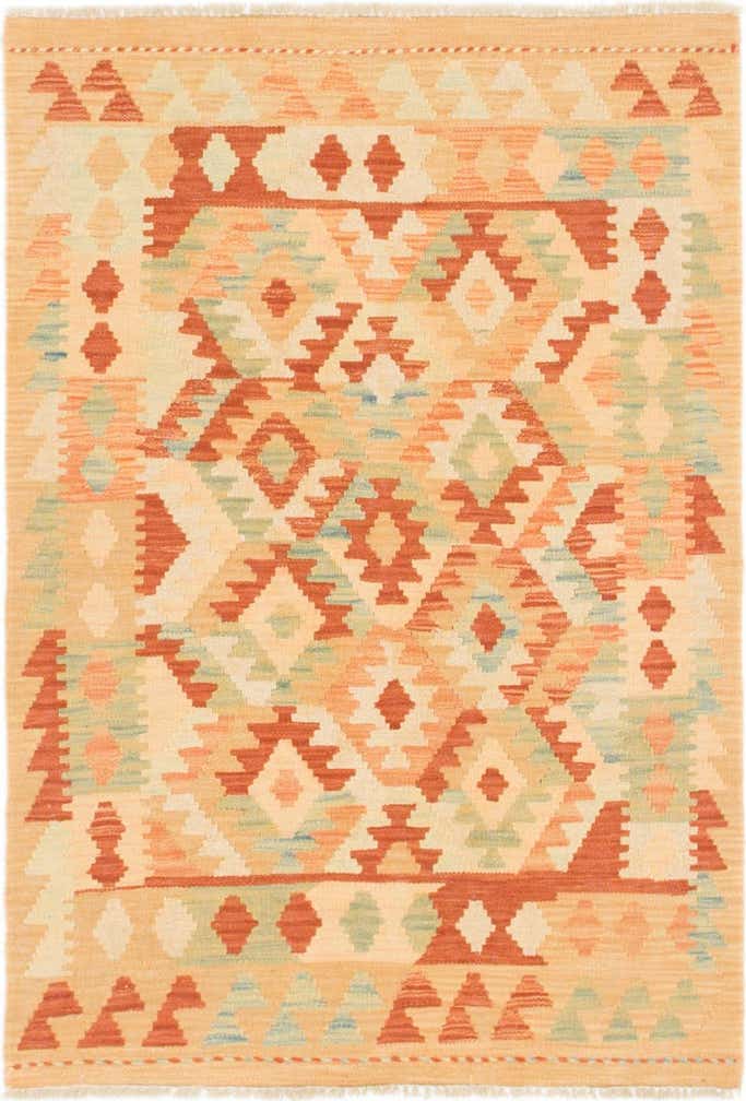 2' 9 x 4' Hand Woven Kilim Waziri Wool Rug