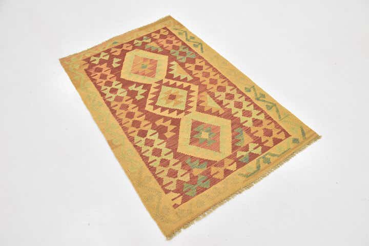 85cm x 130cm Handgewebt Kilim Waziri Wolle Teppich