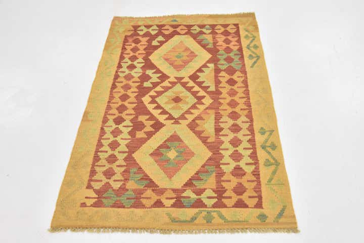 85cm x 130cm Handgewebt Kilim Waziri Wolle Teppich