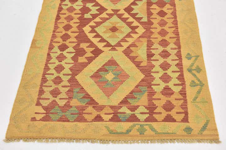 85cm x 130cm Handgewebt Kilim Waziri Wolle Teppich