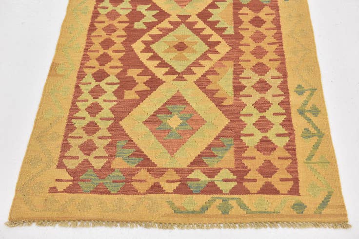 Detailansicht von 85cm x 130cm Handgewebt Kilim Waziri Wolle Teppich