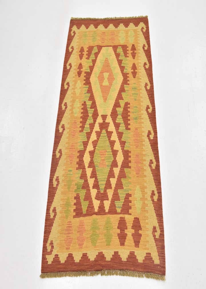 2' 7 x 4' 2 Hand Woven Kilim Waziri Wool Rug