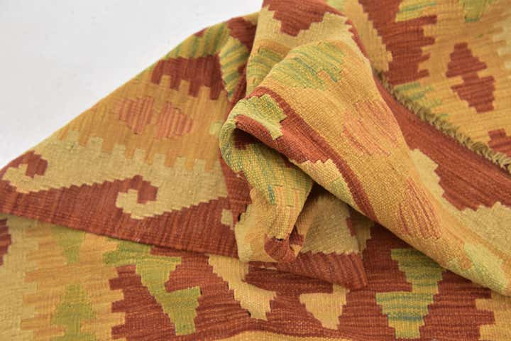 2' 7 x 4' 2 Hand Woven Kilim Waziri Wool Rug