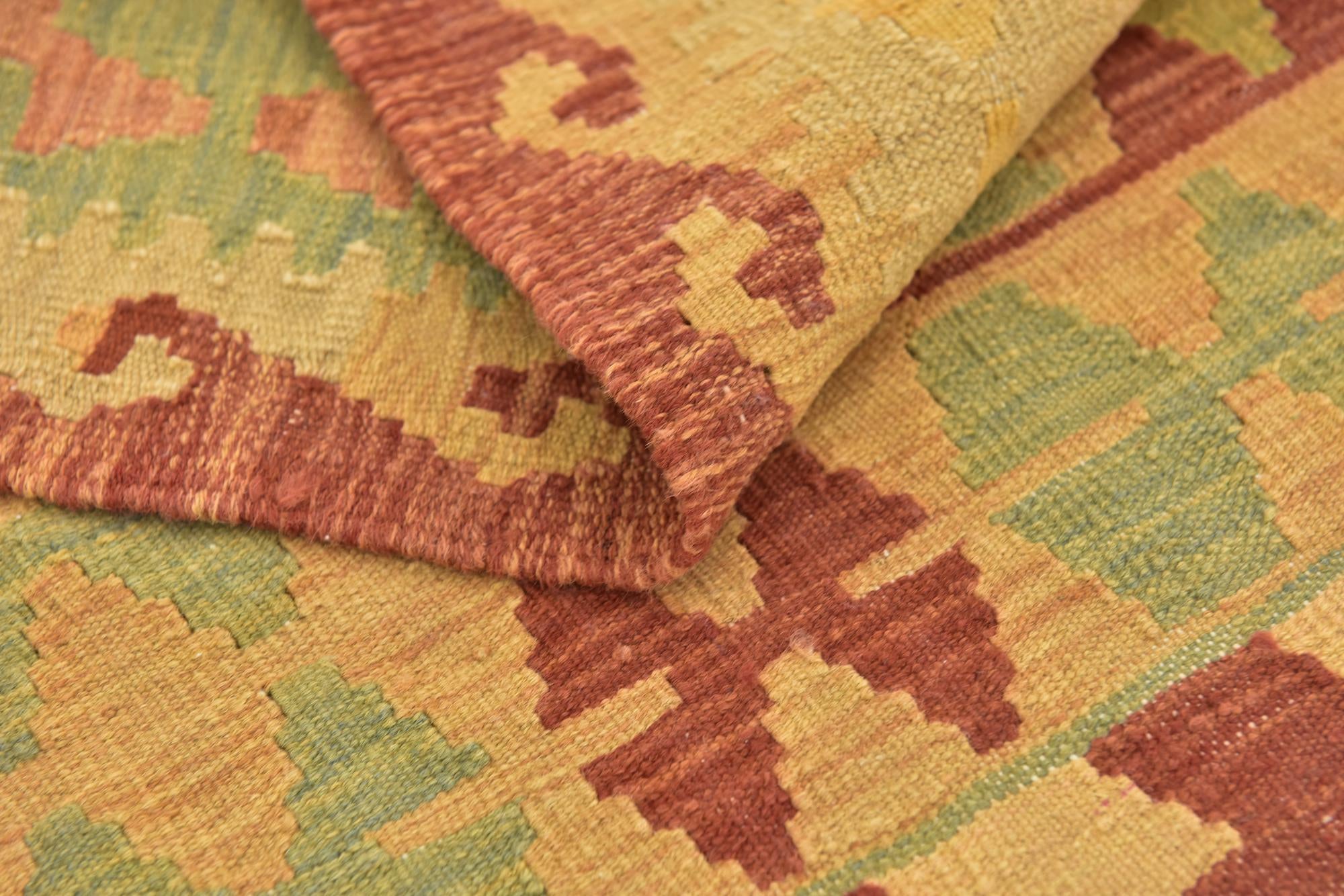 2' 8 x 4' 4 Hand Woven Kilim Waziri Wool Rug