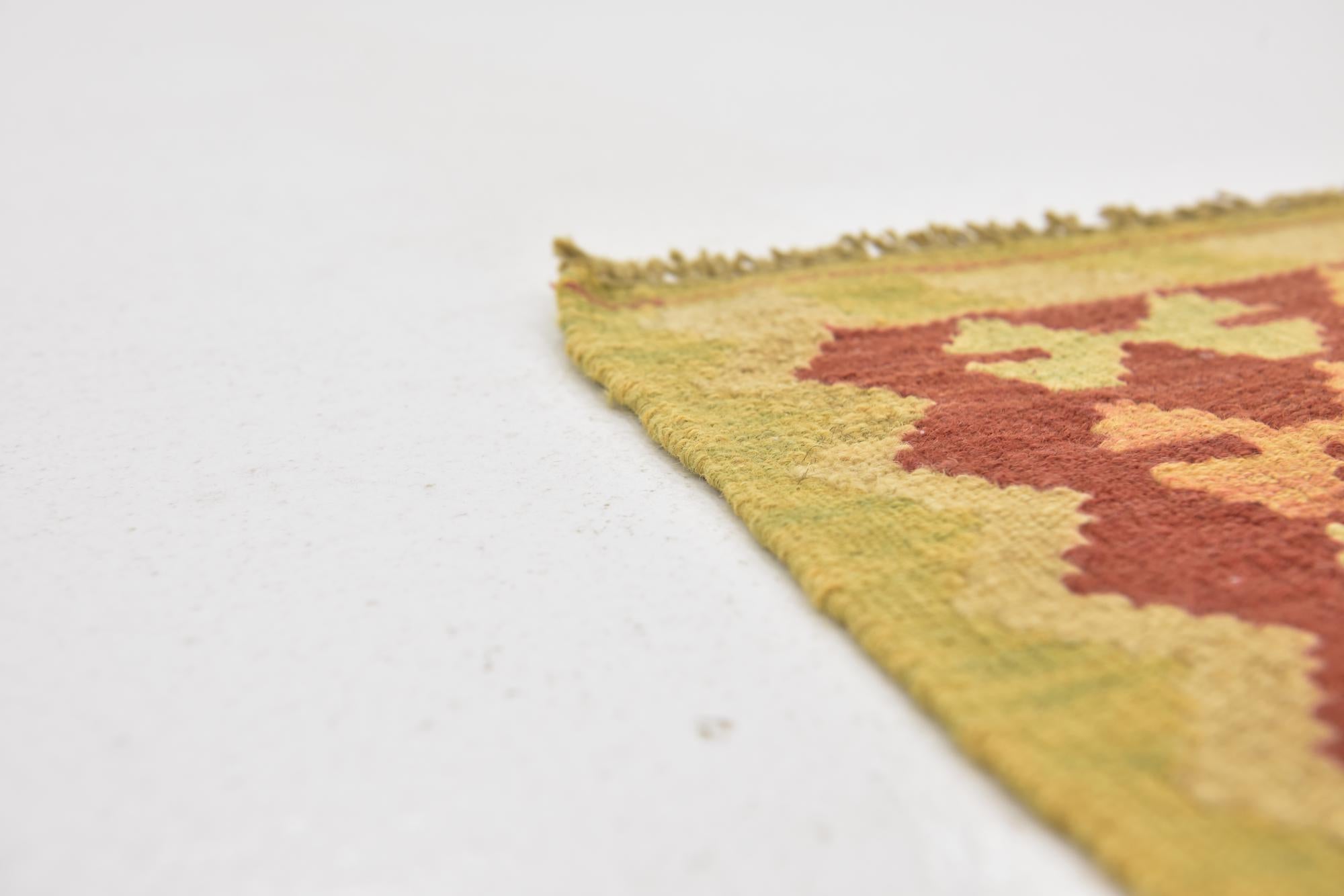 2' 10 x 4' 2 Hand Woven Kilim Waziri Wool Rug