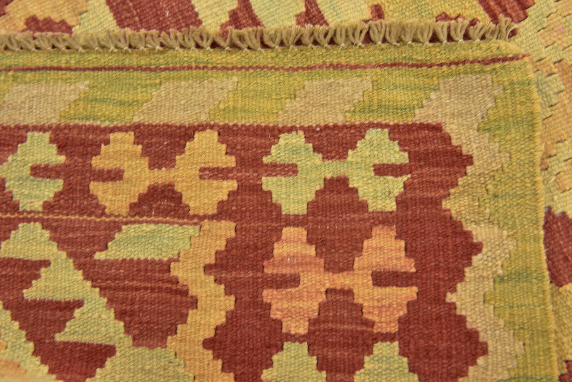 2' 10 x 4' 2 Hand Woven Kilim Waziri Wool Rug