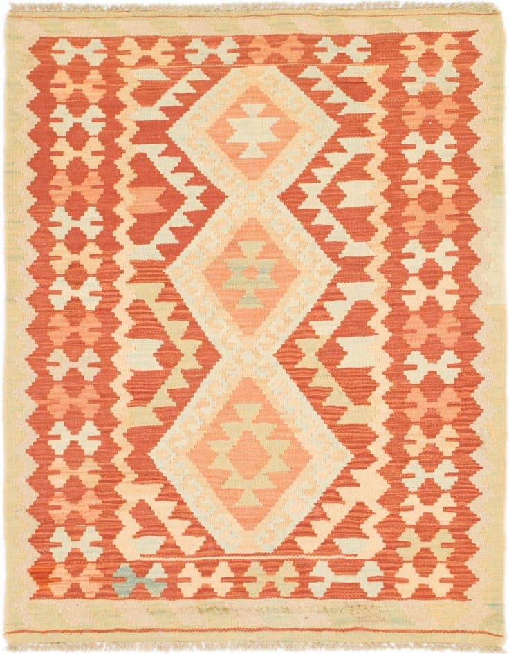 Detail image of 2' 10 x 4' 2 Hand Woven Kilim Waziri Wool Rug