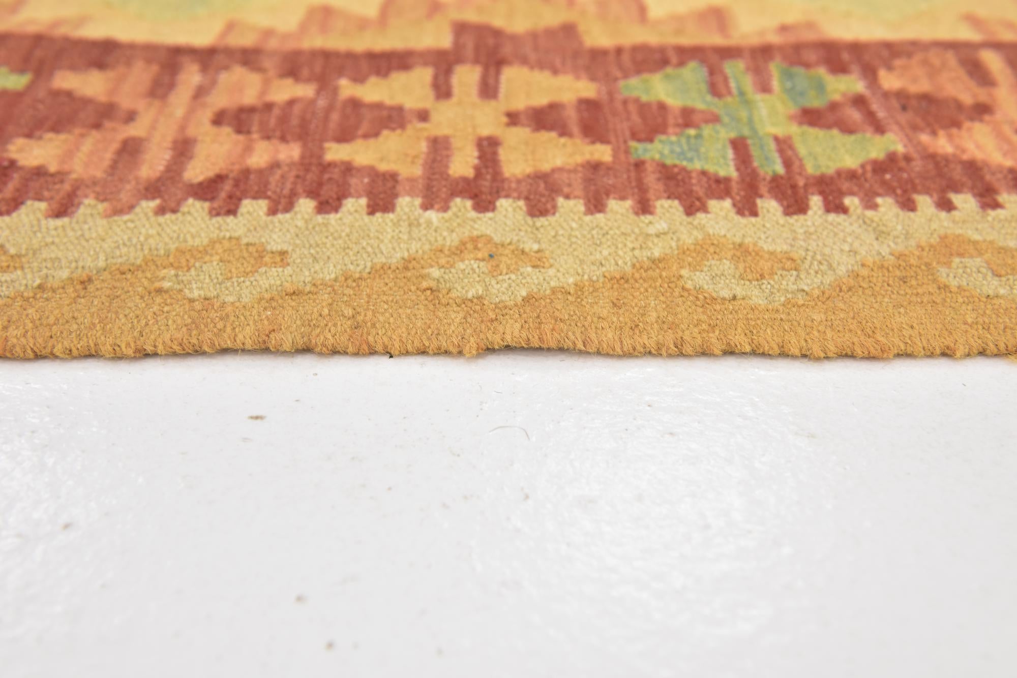 2' 8 x 4' 4 Hand Woven Kilim Waziri Wool Rug