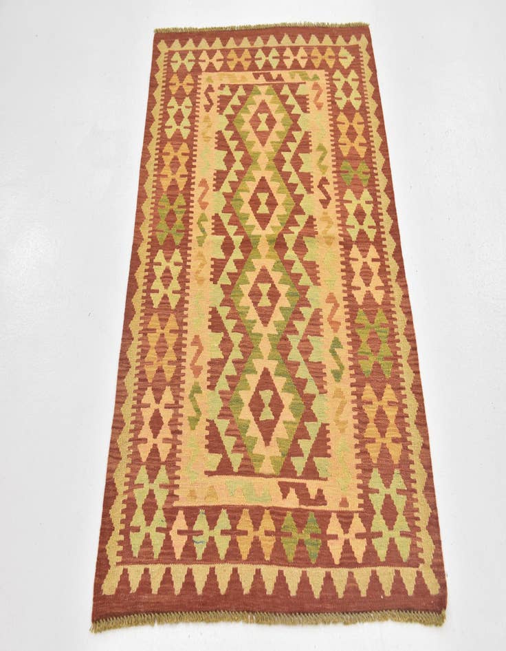 Detail image of 2' 10 x 4' 6 Hand Woven Kilim Waziri Wool Rug