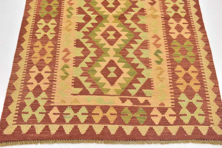 2' 10 x 4' 6 Hand Woven Kilim Waziri Wool Rug