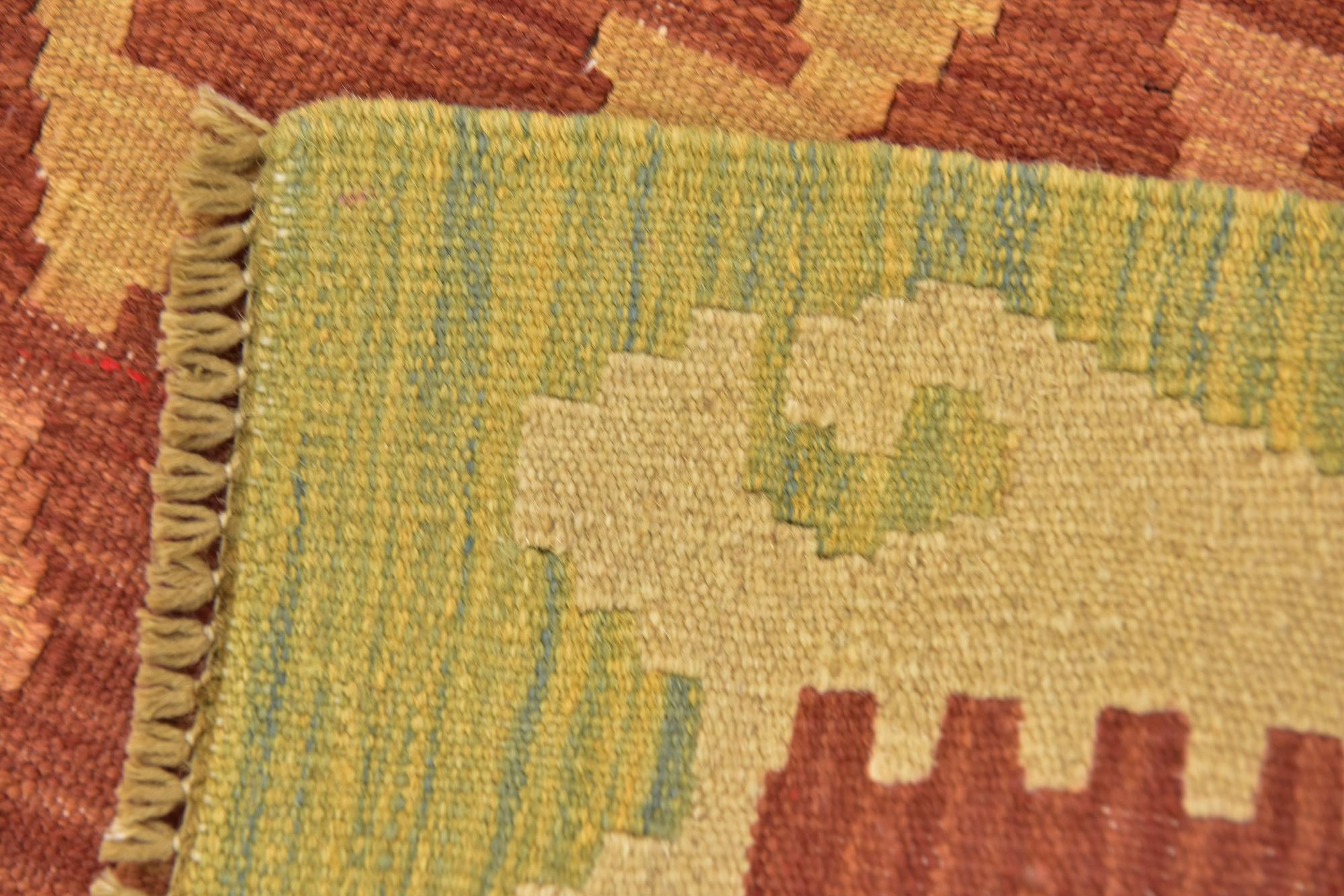 2' 6 x 4' 2 Hand Woven Kilim Waziri Wool Rug