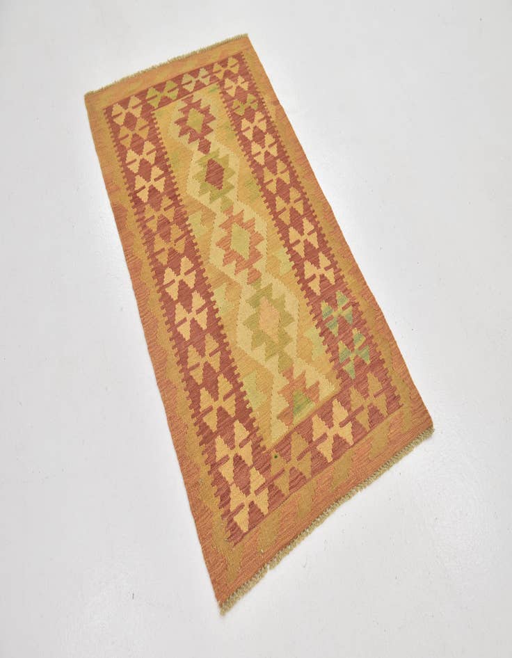 Detail image of 2' 6 x 4' 3  Hand Woven Kilim Waziri Wool Rug