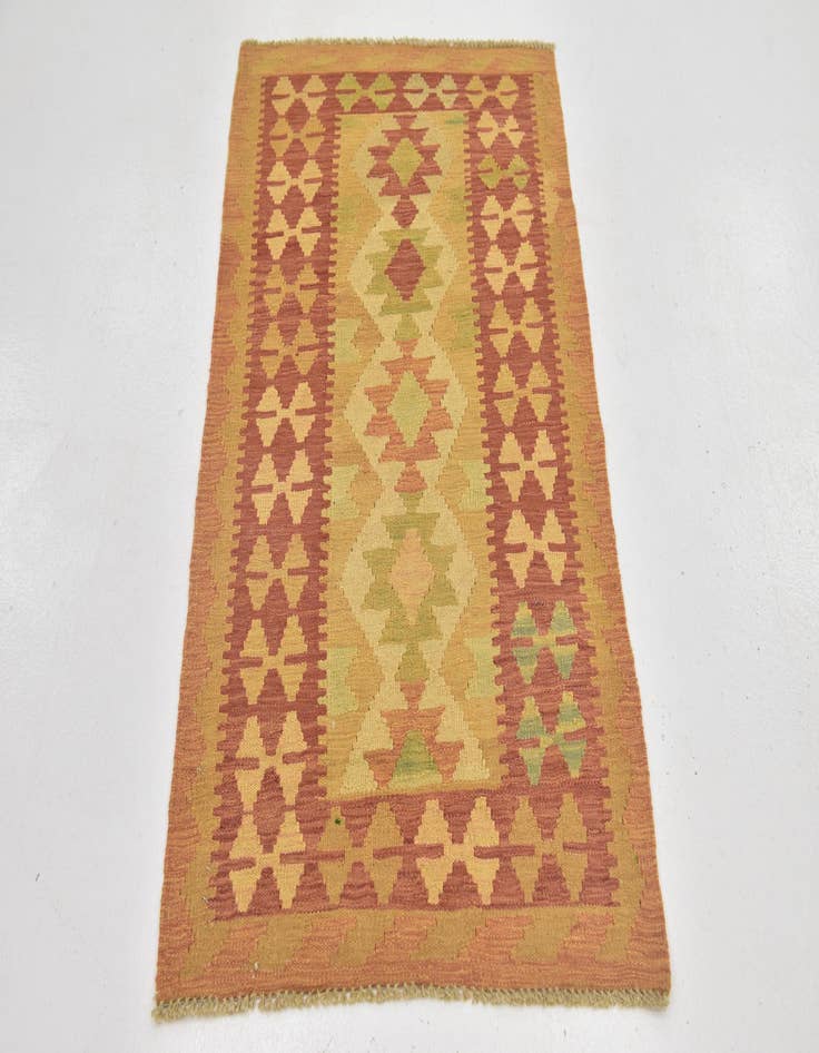 Detail image of 2' 6 x 4' 3  Hand Woven Kilim Waziri Wool Rug