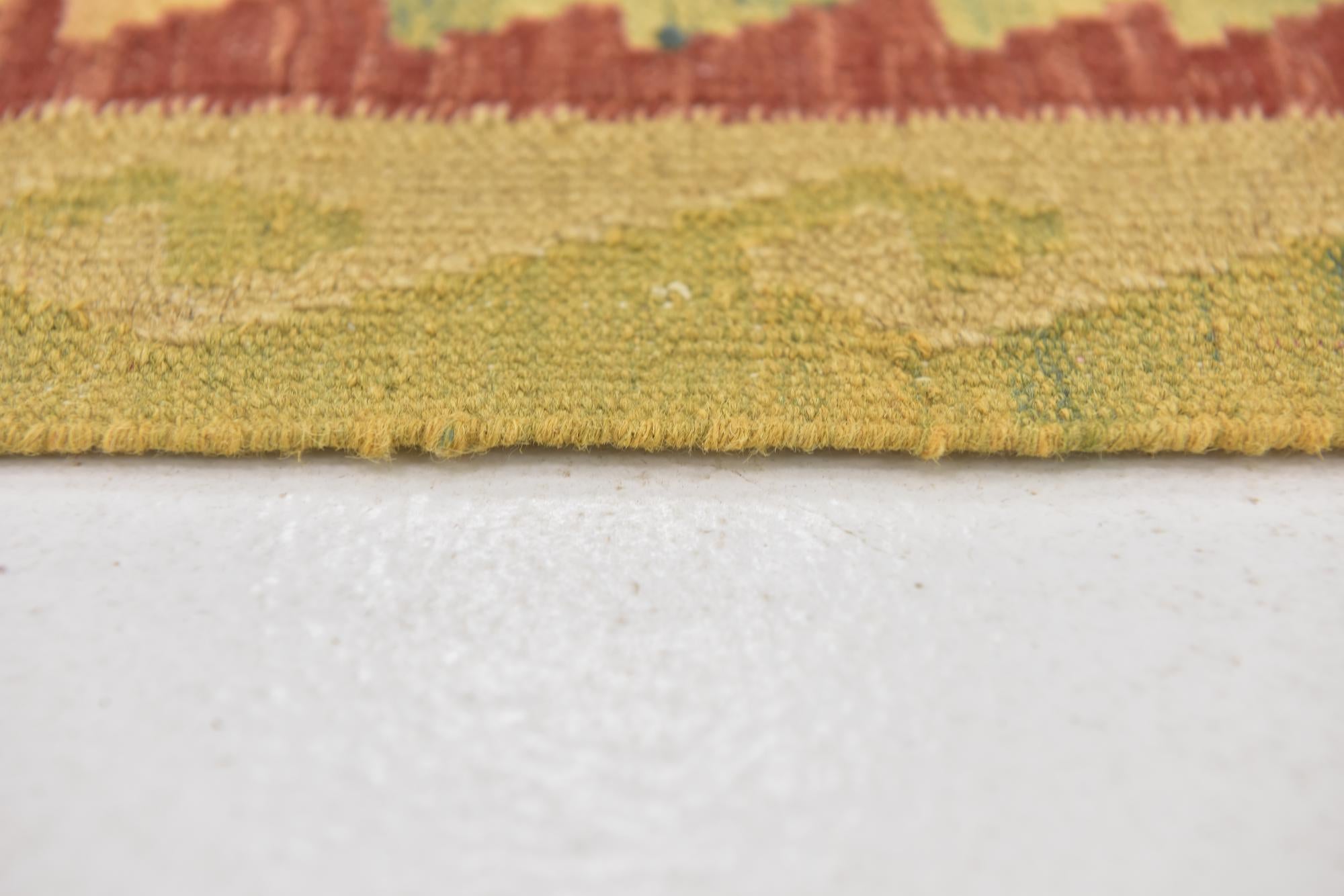 2' 10 x 4' 3 Hand Woven Kilim Waziri Wool Rug