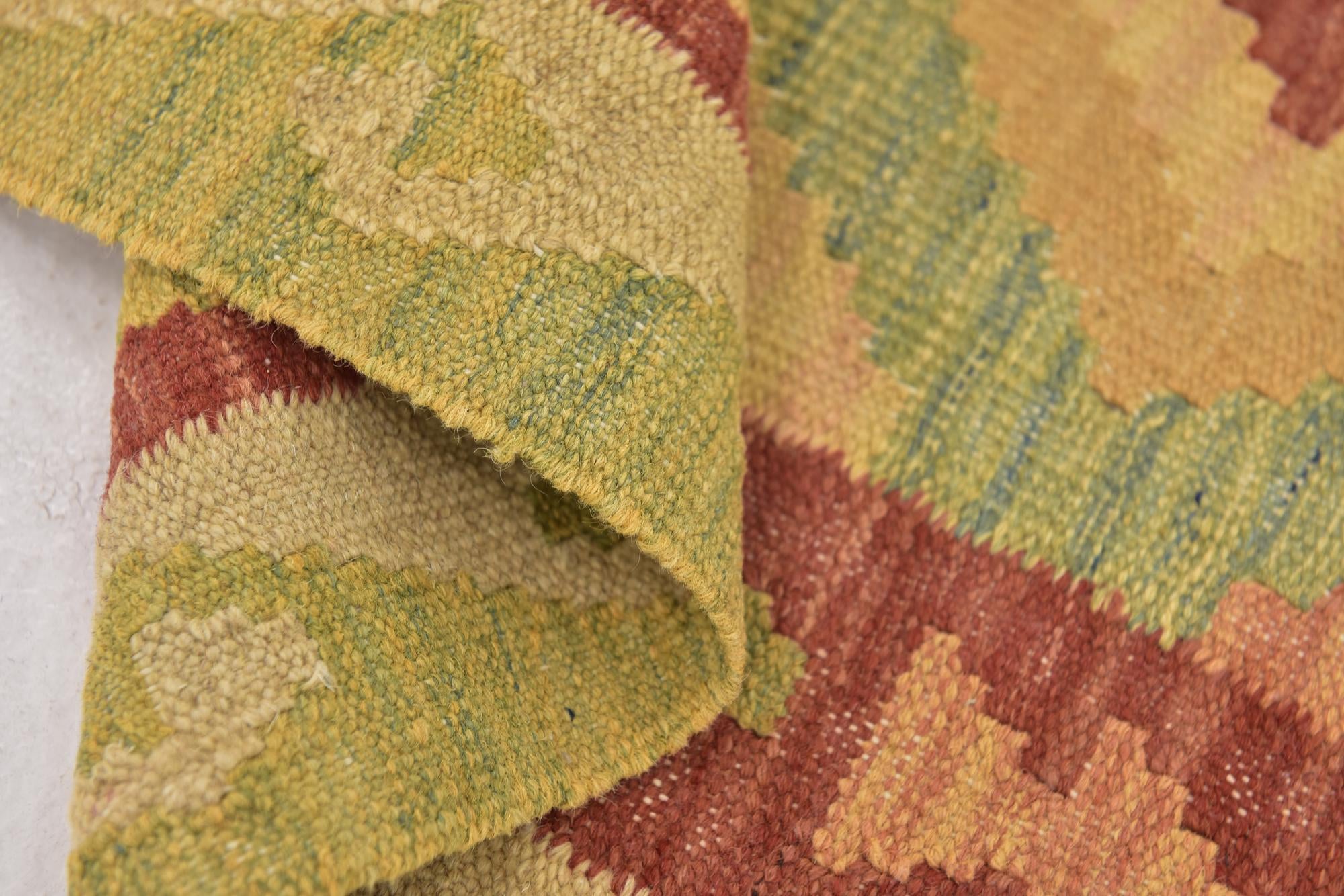 2' 10 x 4' 3 Hand Woven Kilim Waziri Wool Rug