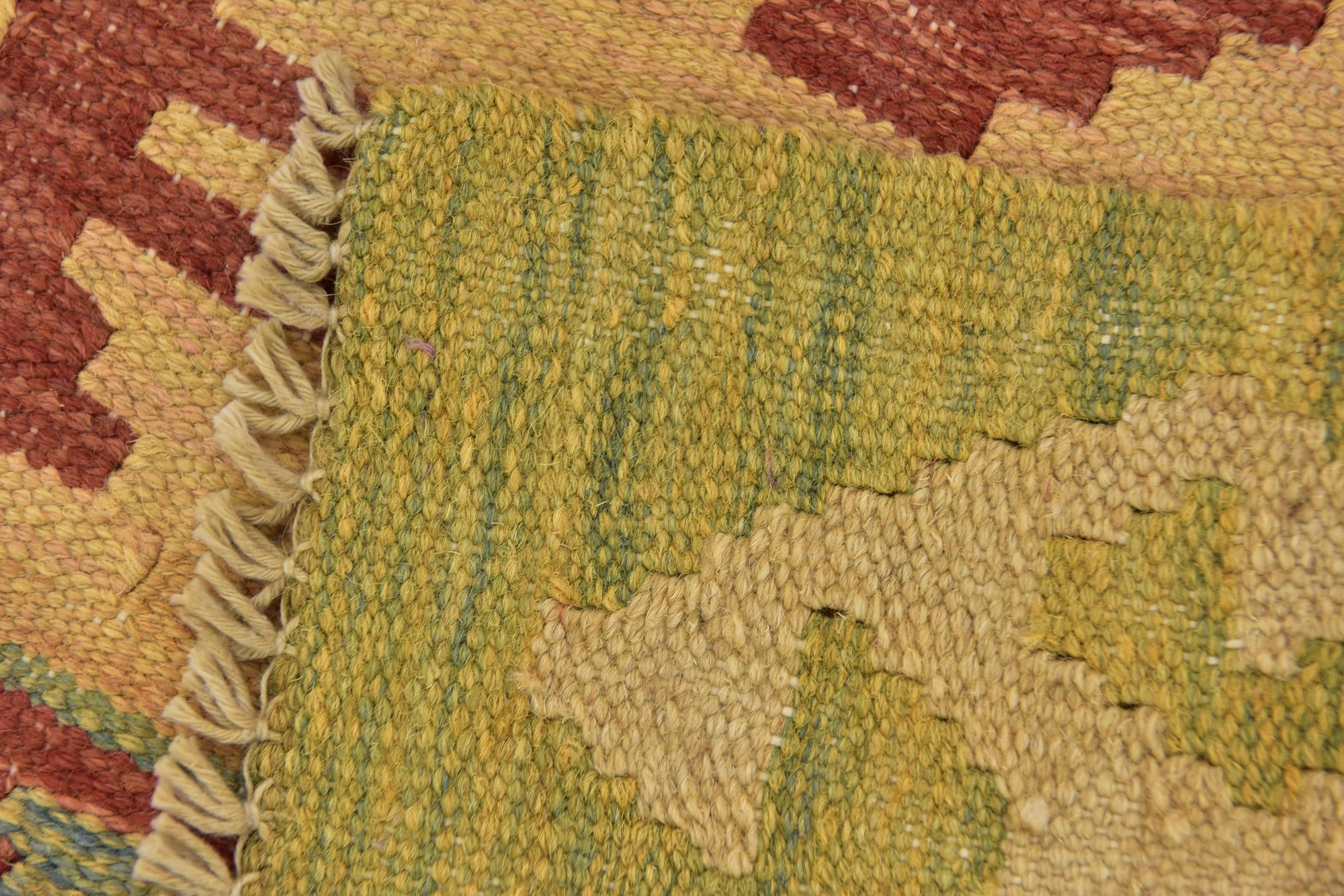 2' 10 x 4' 3 Hand Woven Kilim Waziri Wool Rug