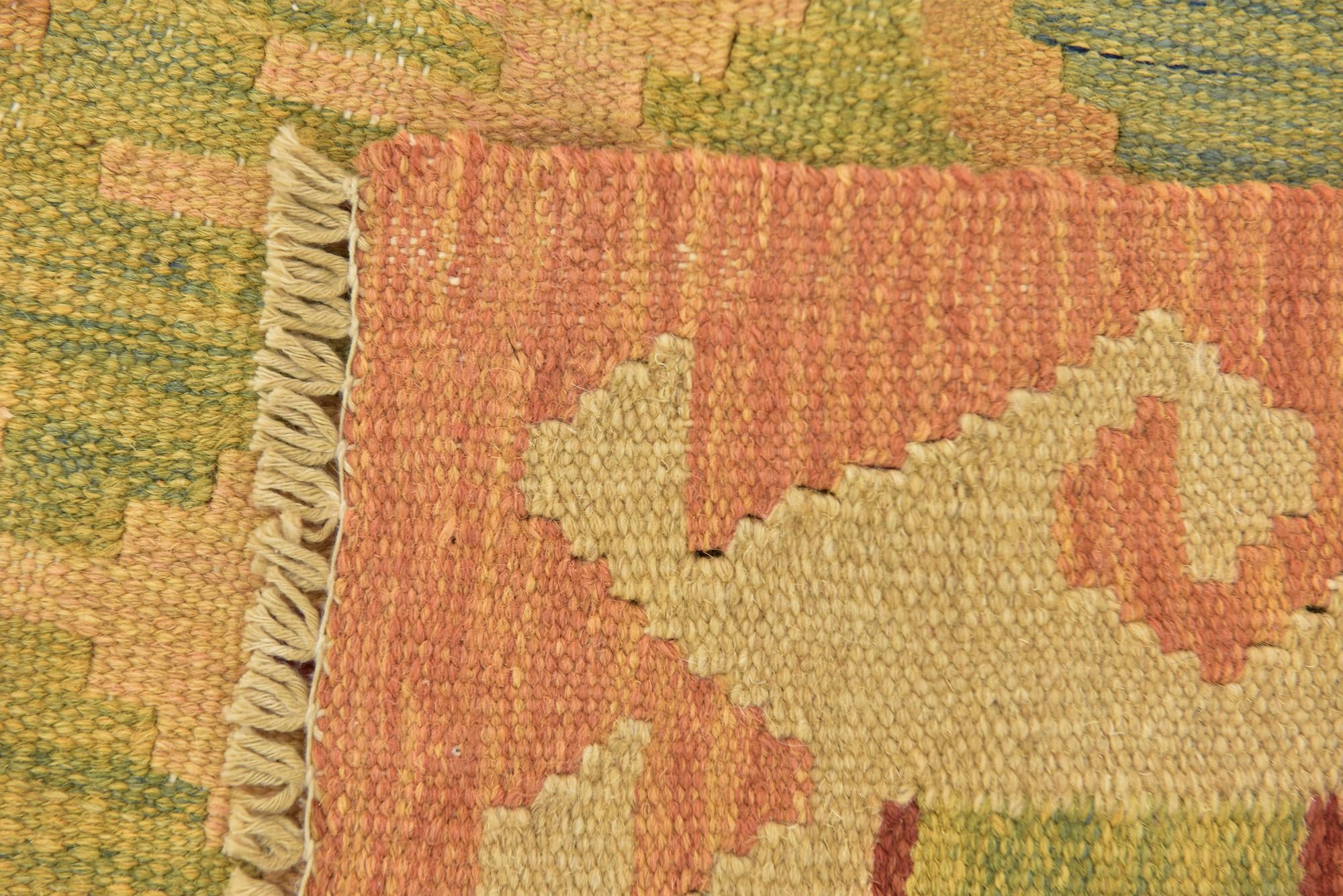 2' 10 x 4' 3 Hand Woven Kilim Waziri Wool Rug
