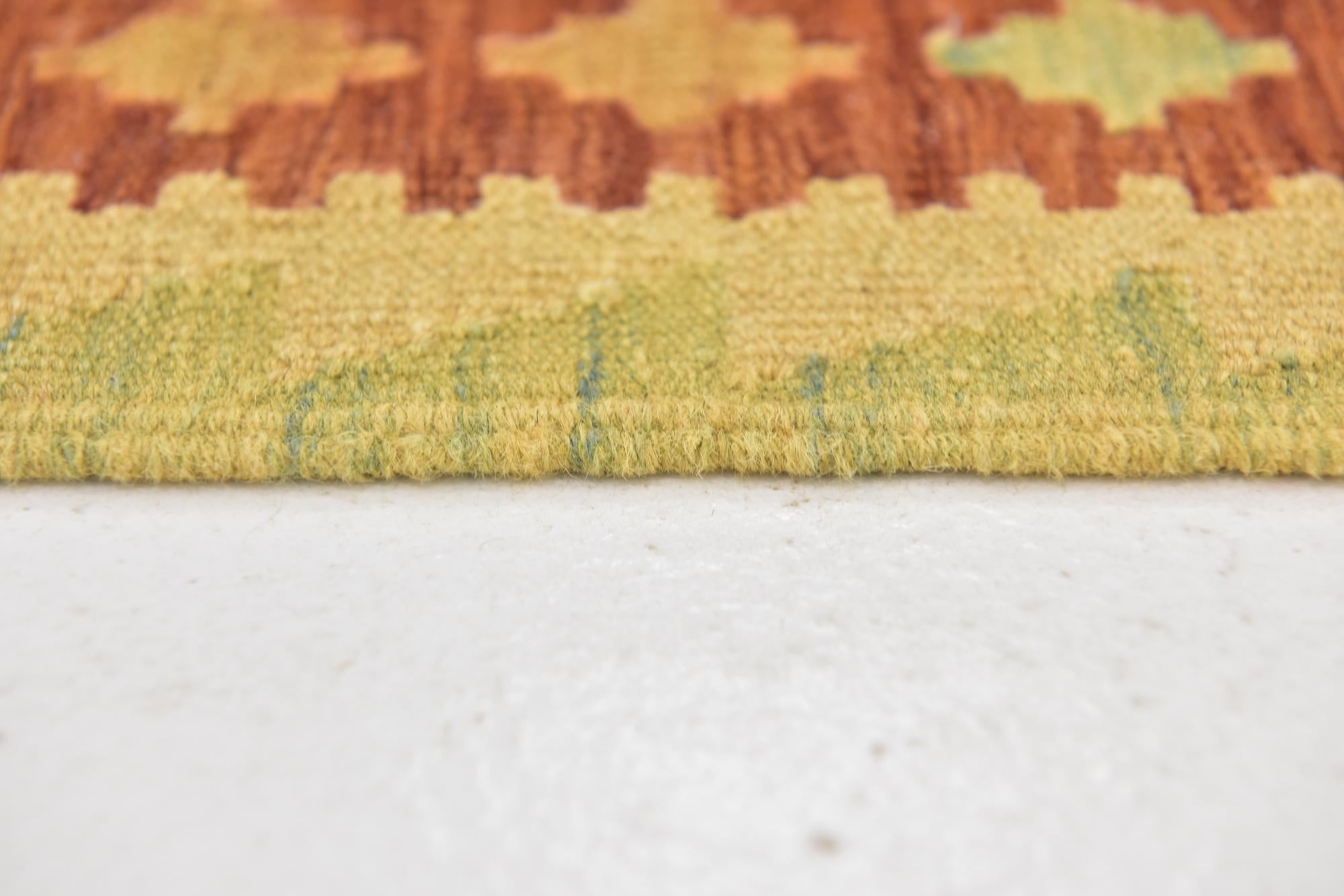 3' x 4' 10 Hand Woven Kilim Waziri Wool Rug