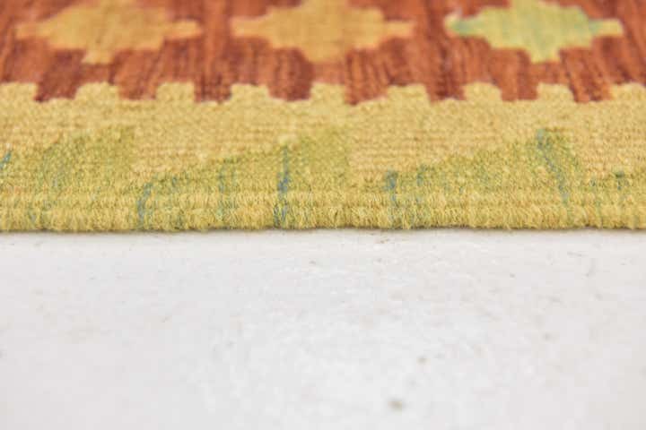 3' x 4' 10 Hand Woven Kilim Waziri Wool Rug