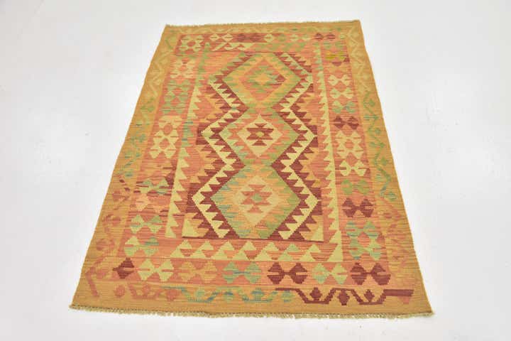 3' 3 x 5' Hand Woven Kilim Waziri Wool Rug