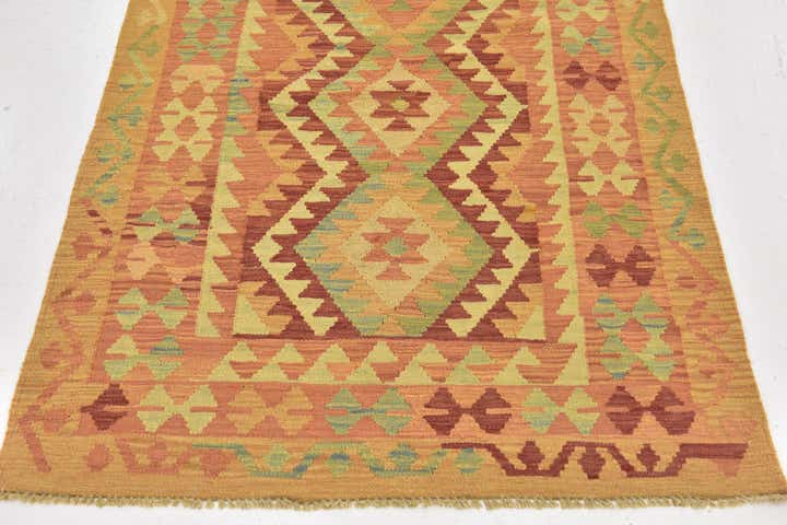 3' 3 x 5' Hand Woven Kilim Waziri Wool Rug