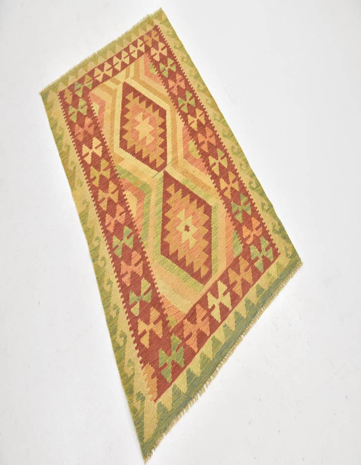 Detail image of 3' 2 x 5'  Hand Woven Kilim Waziri Wool Rug