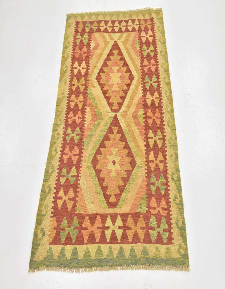 Detail image of 3' 2 x 5'  Hand Woven Kilim Waziri Wool Rug