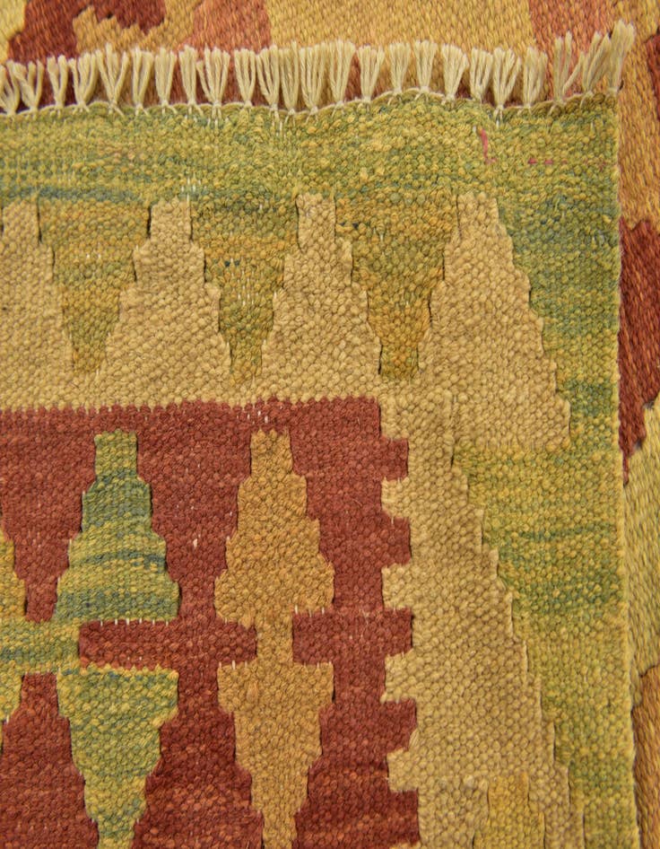 Detail image of 3' 2 x 5'  Hand Woven Kilim Waziri Wool Rug