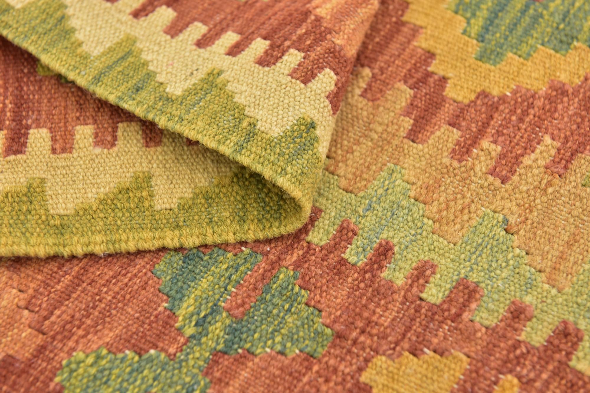 2' 8 x 4' 5 Hand Woven Kilim Waziri Wool Rug