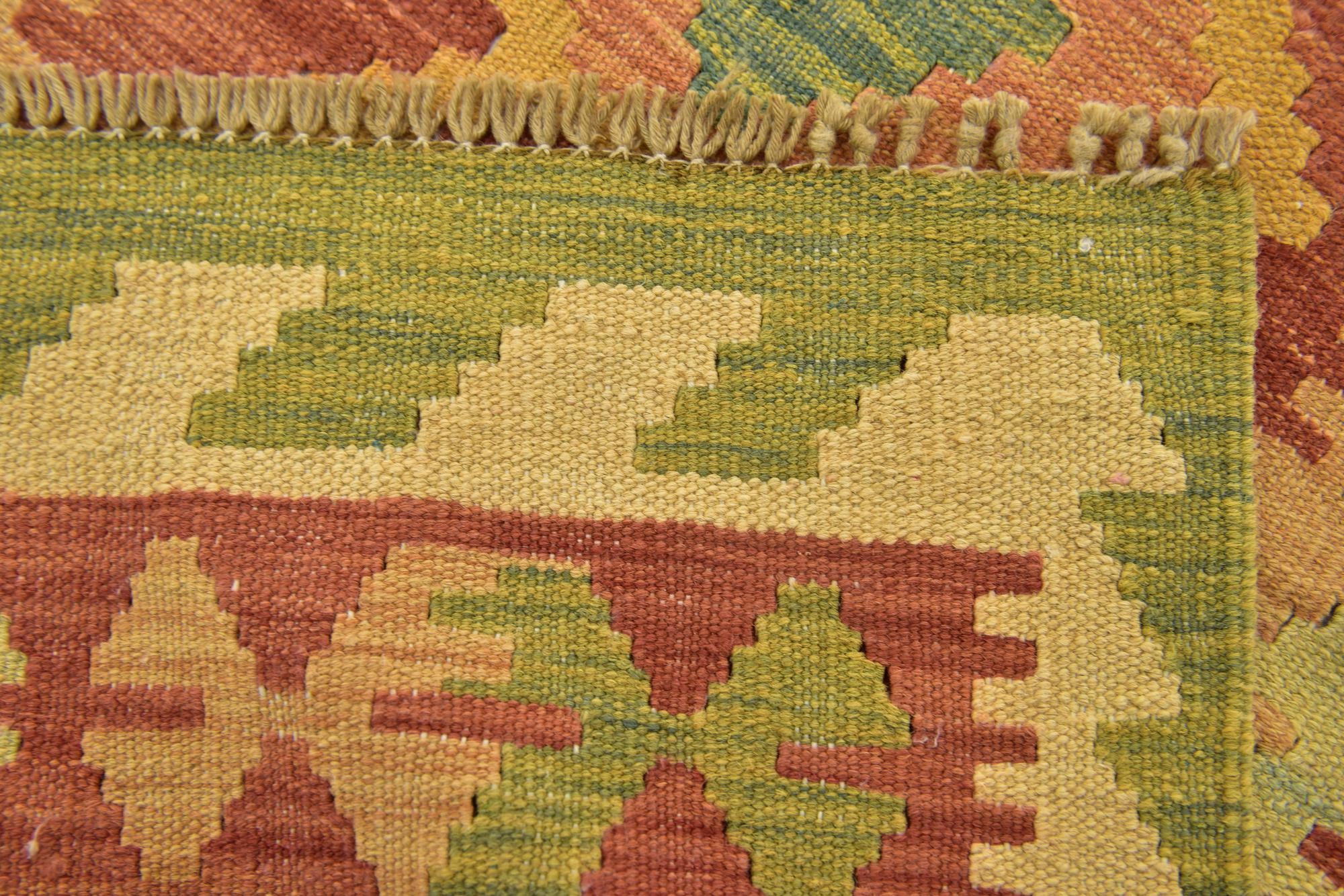 2' 8 x 4' 5 Hand Woven Kilim Waziri Wool Rug
