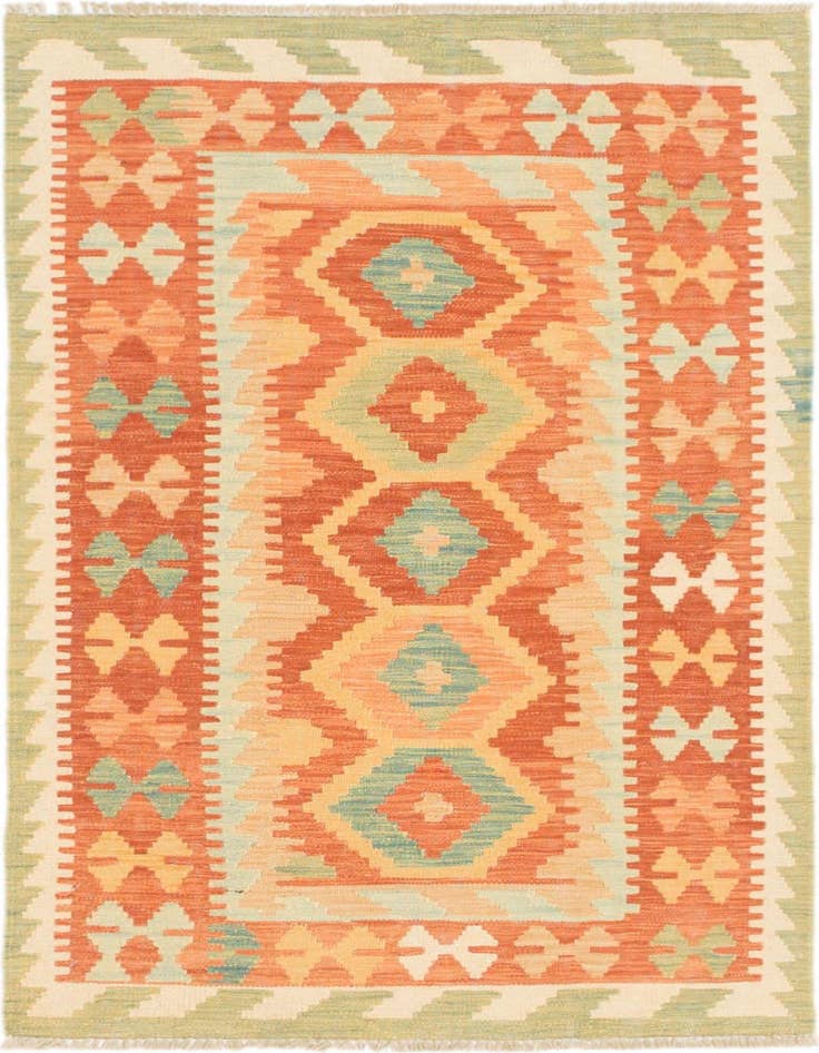 Detail image of 2' 8 x 4' 5 Hand Woven Kilim Waziri Wool Rug