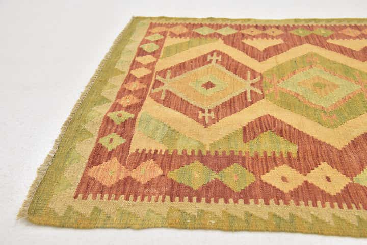 2' 10 x 4' 2 Hand Woven Kilim Waziri Wool Rug
