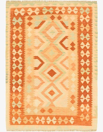 3' 5 x 5' Hand Woven Kilim Waziri Wool Rug