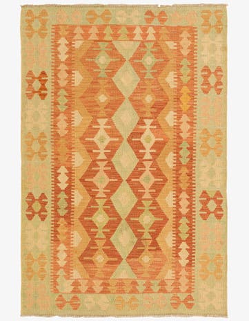 3' 3 x 5' Hand Woven Kilim Waziri Wool Rug