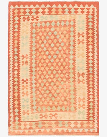 3' 3 x 5' Hand Woven Kilim Waziri Wool Rug