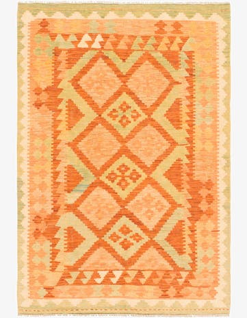 3' 3 x 5' Hand Woven Kilim Waziri Wool Rug