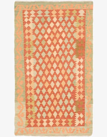 2' 6 x 4' 4 Hand Woven Kilim Waziri Wool Rug