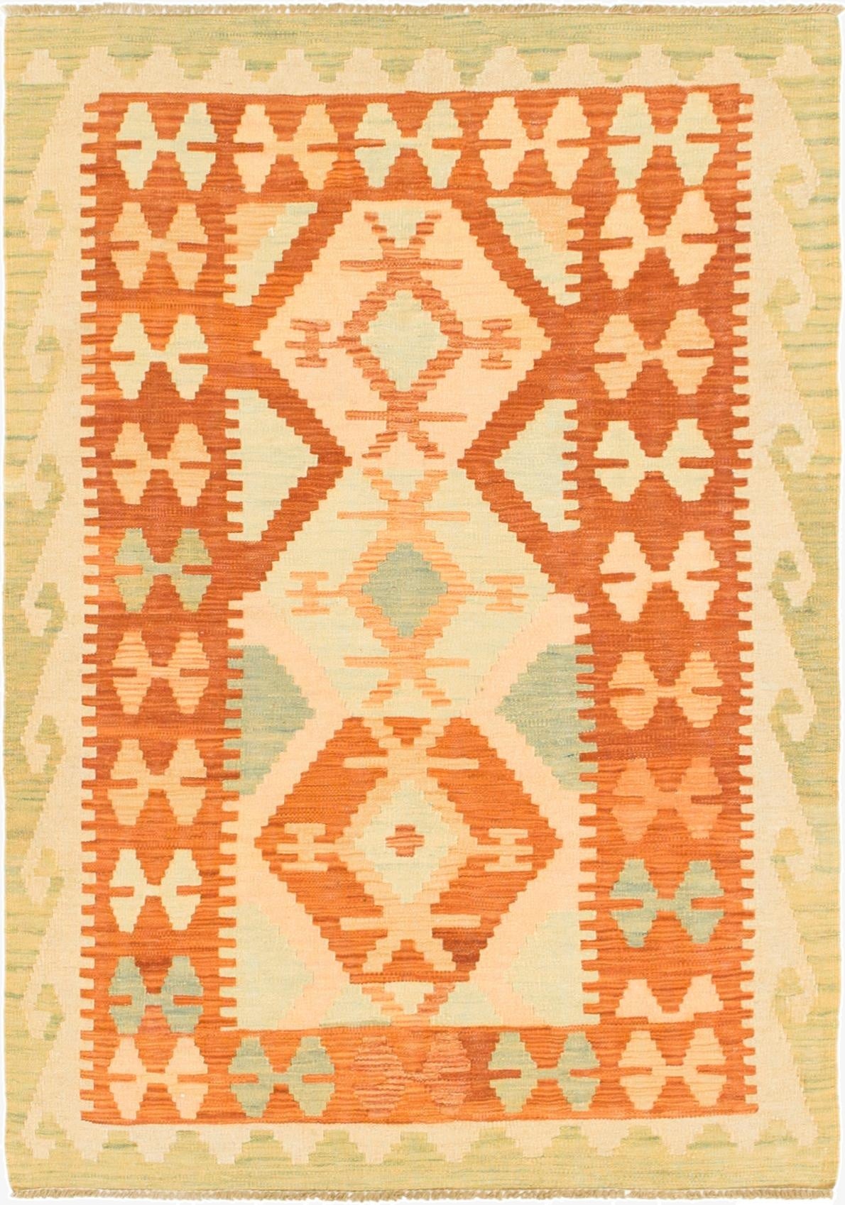 3' 3 x 4' 10  Hand Woven Kilim Waziri Wool Rug