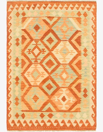 3' 3 x 5' Hand Woven Kilim Waziri Wool Rug