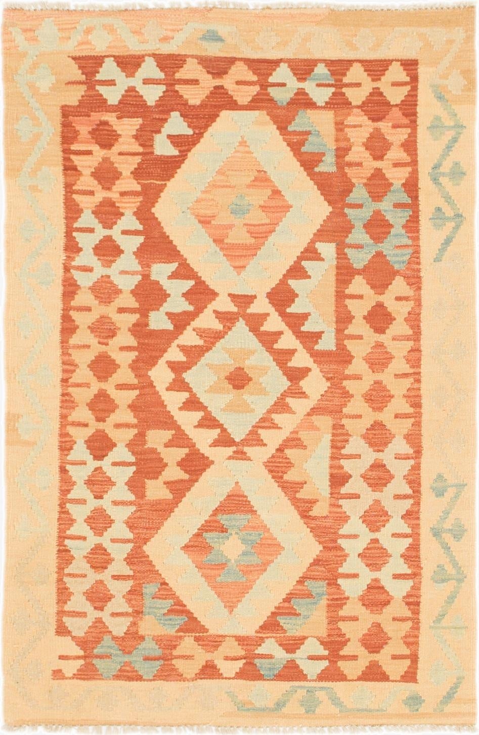 2' 9 x 4' 3  Hand Woven Kilim Waziri Wool Rug