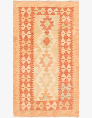 2' 6 x 4' 3 Hand Woven Kilim Waziri Wool Rug