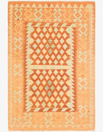 3' 4 x 5' Hand Woven Kilim Waziri Wool Rug
