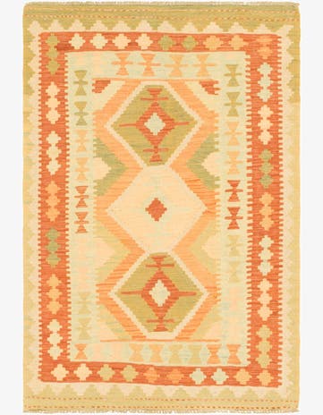 3' 3 x 5' Hand Woven Kilim Waziri Wool Rug