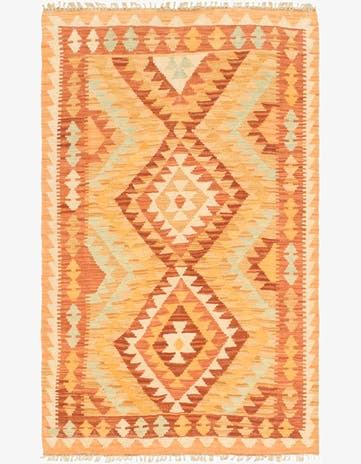 2' 10 x 4' 8 Hand Woven Kilim Waziri Wool Rug