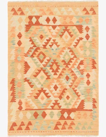 2' 9 x 4' Hand Woven Kilim Waziri Wool Rug