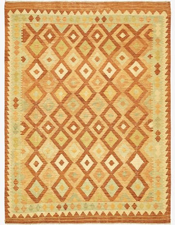 4' 10 x 6' 7 Hand Woven Kilim Waziri Wool Rug