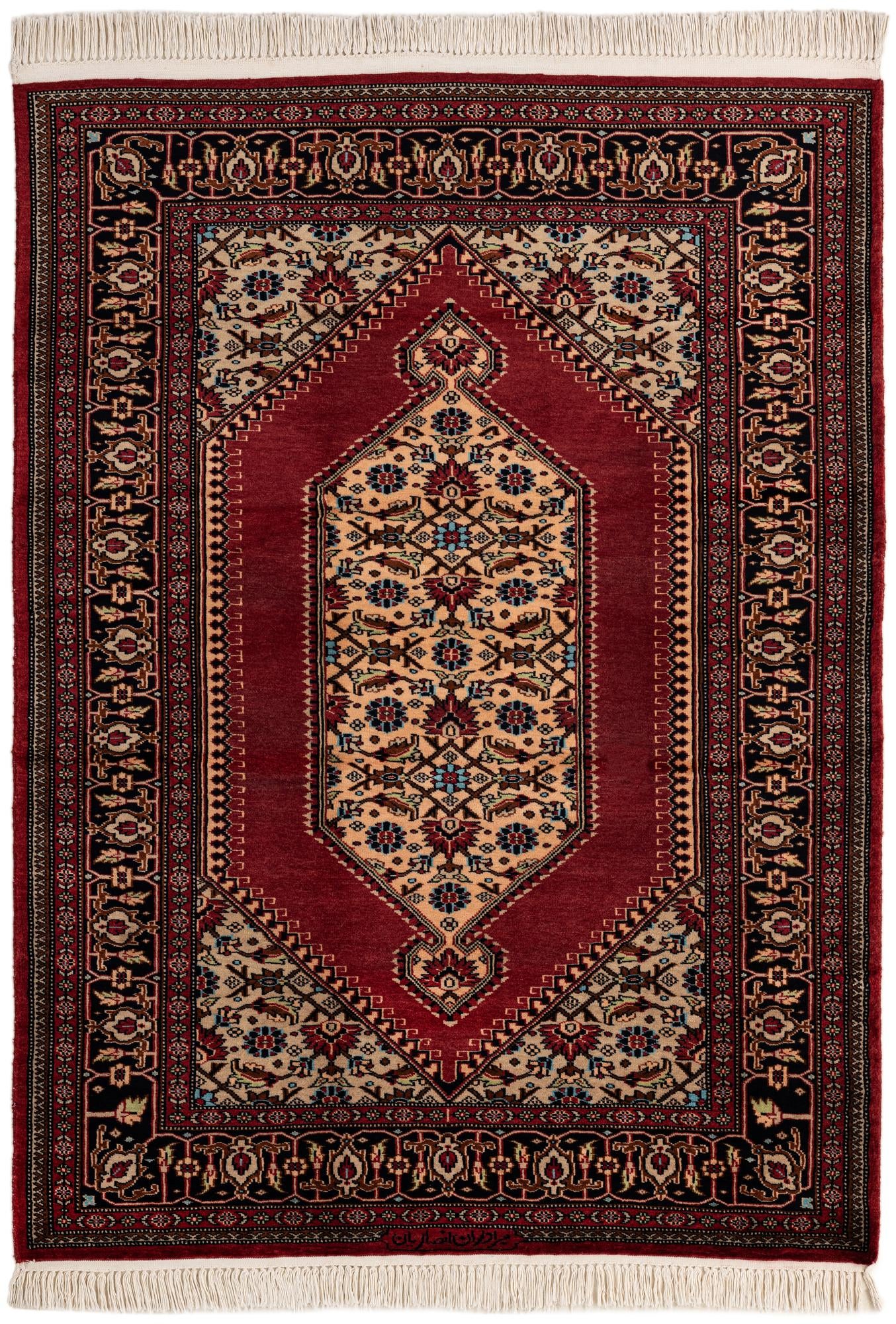 4' 3 x 6'  Hand Knotted Lahour Oriental Wool Rug